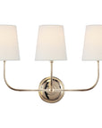 Visual Comfort Vendome Triple Sconce with Linen Shade