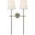 Visual Comfort Bryant Large Double Tail Sconce with Linen Shade