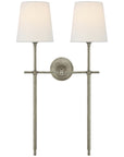 Visual Comfort Bryant Large Double Tail Sconce with Linen Shade