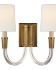 Visual Comfort Vivian Double Sconce with Linen Shade