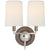 Visual Comfort Elkins Double Sconce with Linen Shade