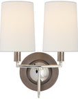 Visual Comfort Elkins Double Sconce with Linen Shade