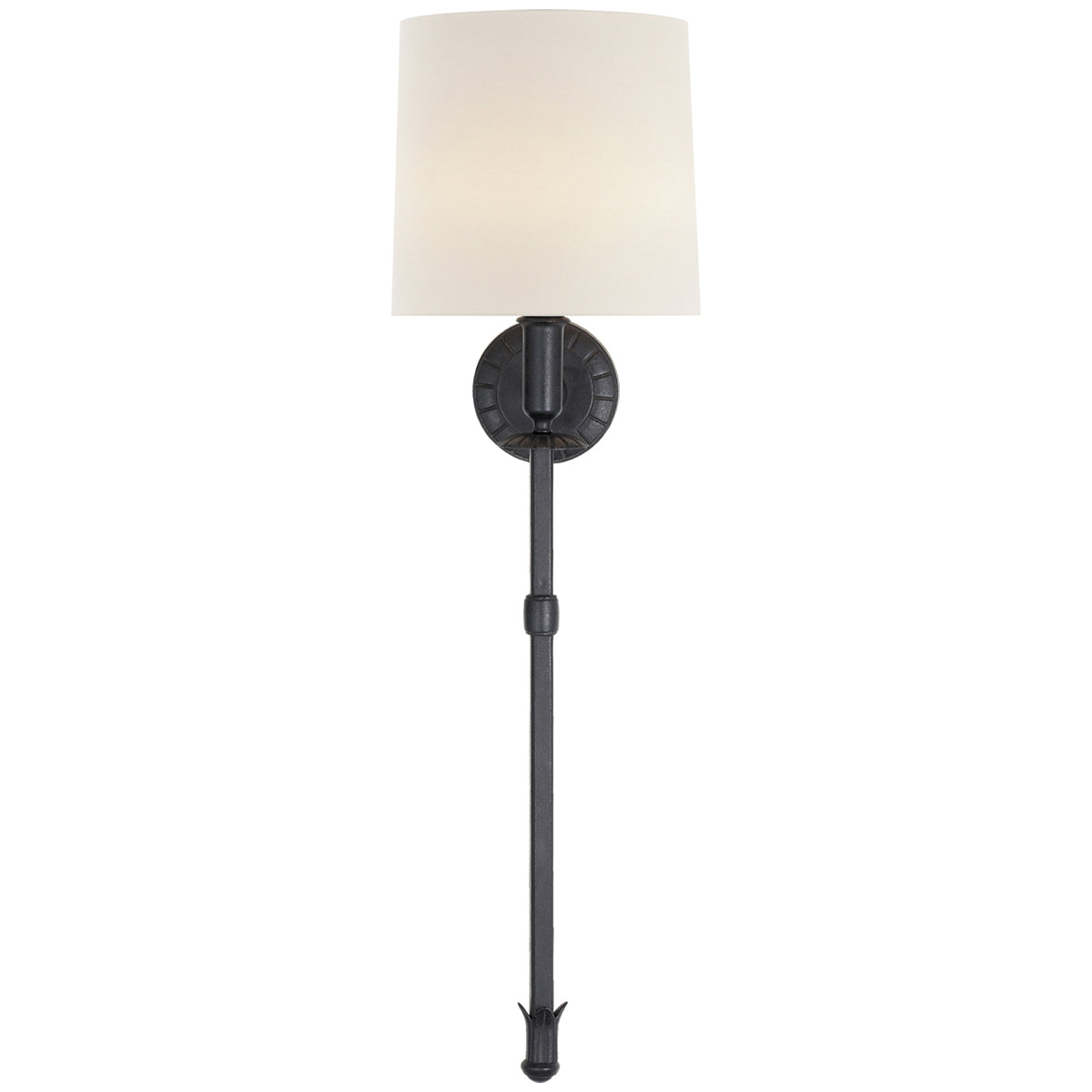 Visual Comfort Michel Tail Sconce with Linen Shade