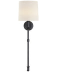 Visual Comfort Michel Tail Sconce with Linen Shade