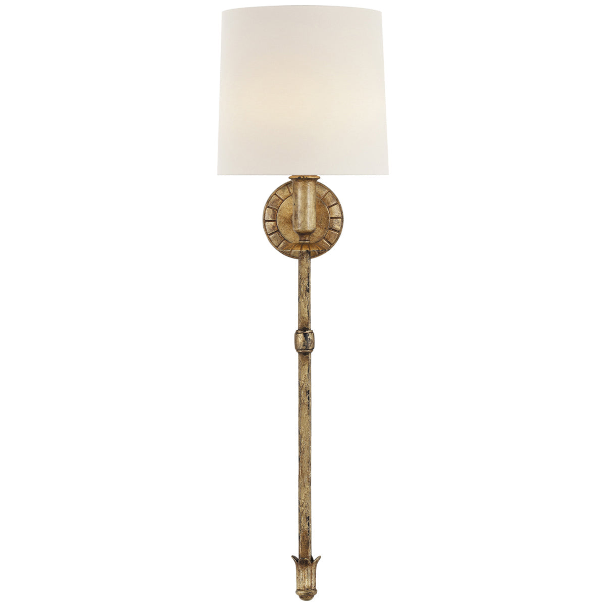 Visual Comfort Michel Tail Sconce with Linen Shade