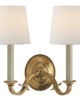 Visual Comfort Channing Double Sconce with Linen Shade