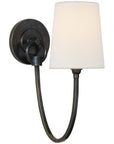 Visual Comfort Reed Single Sconce with Linen Shade