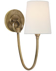 Visual Comfort Reed Single Sconce with Linen Shade