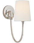 Visual Comfort Reed Single Sconce with Linen Shade