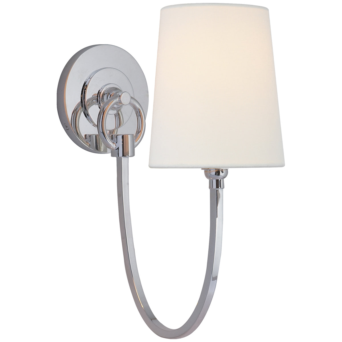 Visual Comfort Reed Single Sconce with Linen Shade