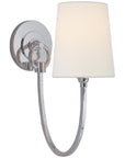 Visual Comfort Reed Single Sconce with Linen Shade