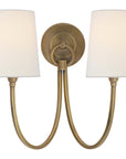 Visual Comfort Reed Double Sconce with Linen Shade