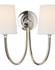 Visual Comfort Reed Double Sconce with Linen Shade