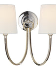 Visual Comfort Reed Double Sconce with Linen Shade