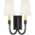 Visual Comfort Modern Library Double Sconce with Linen Shade