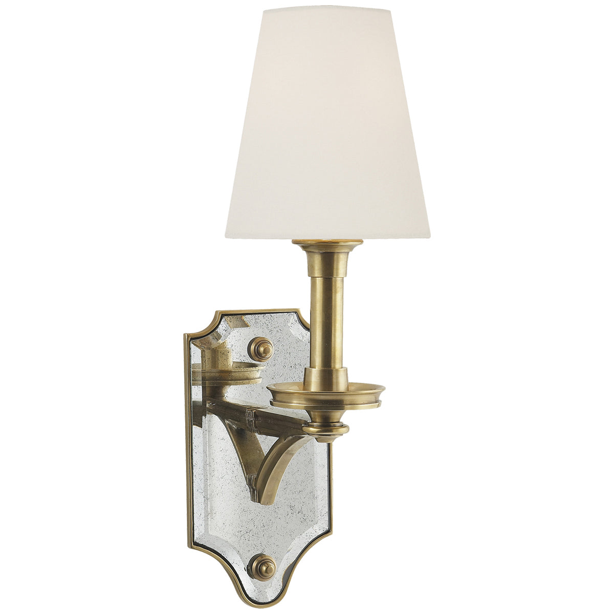 Visual Comfort Verona Mirrored Sconce with Linen Shade