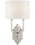 Visual Comfort Silhouette Fretwork Sconce with Linen Shade