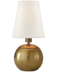 Visual Comfort Tiny Terri Round Accent Lamp with Linen Shade