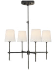 Visual Comfort Bryant Small Chandelier with Linen Shades