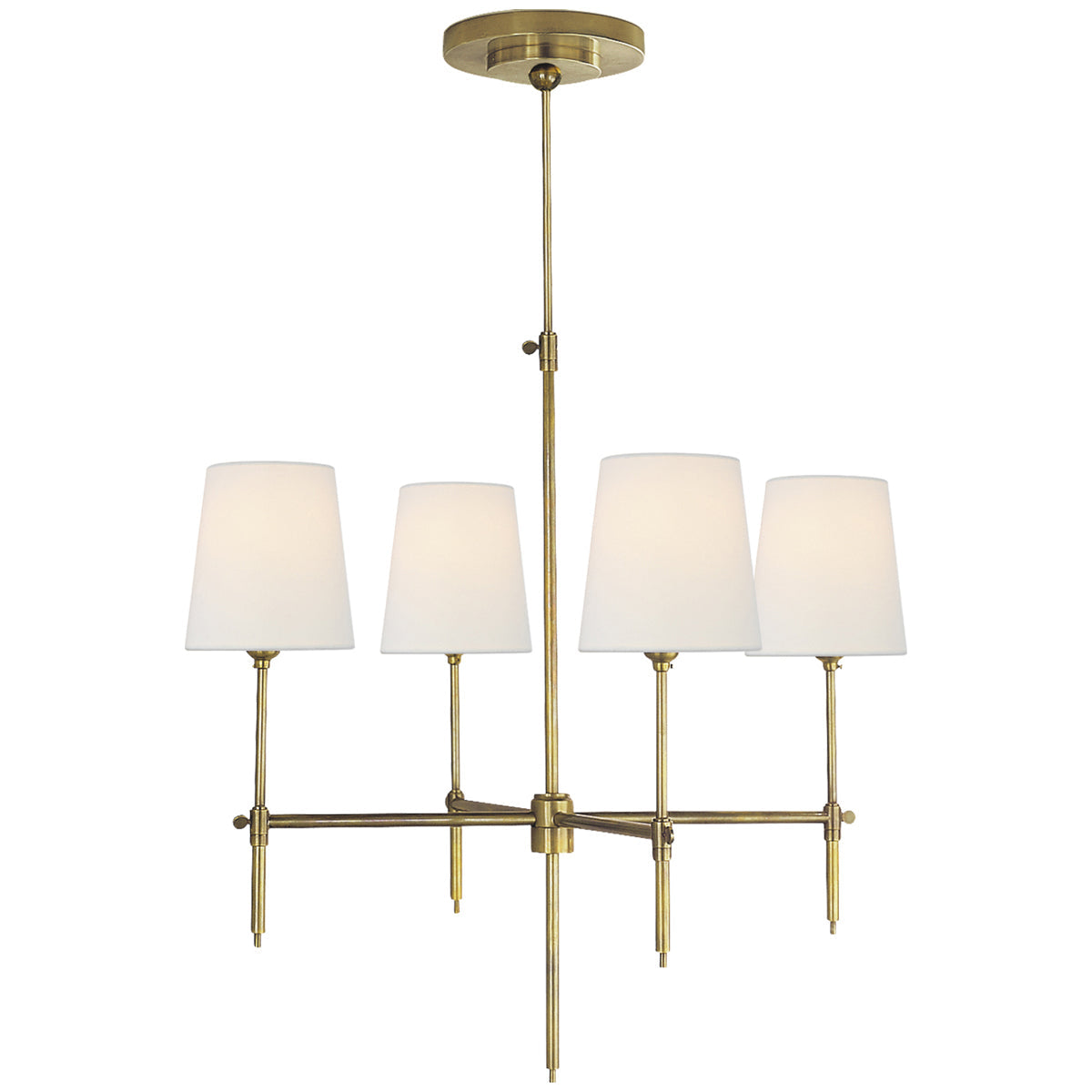 Visual Comfort Bryant Small Chandelier with Linen Shades