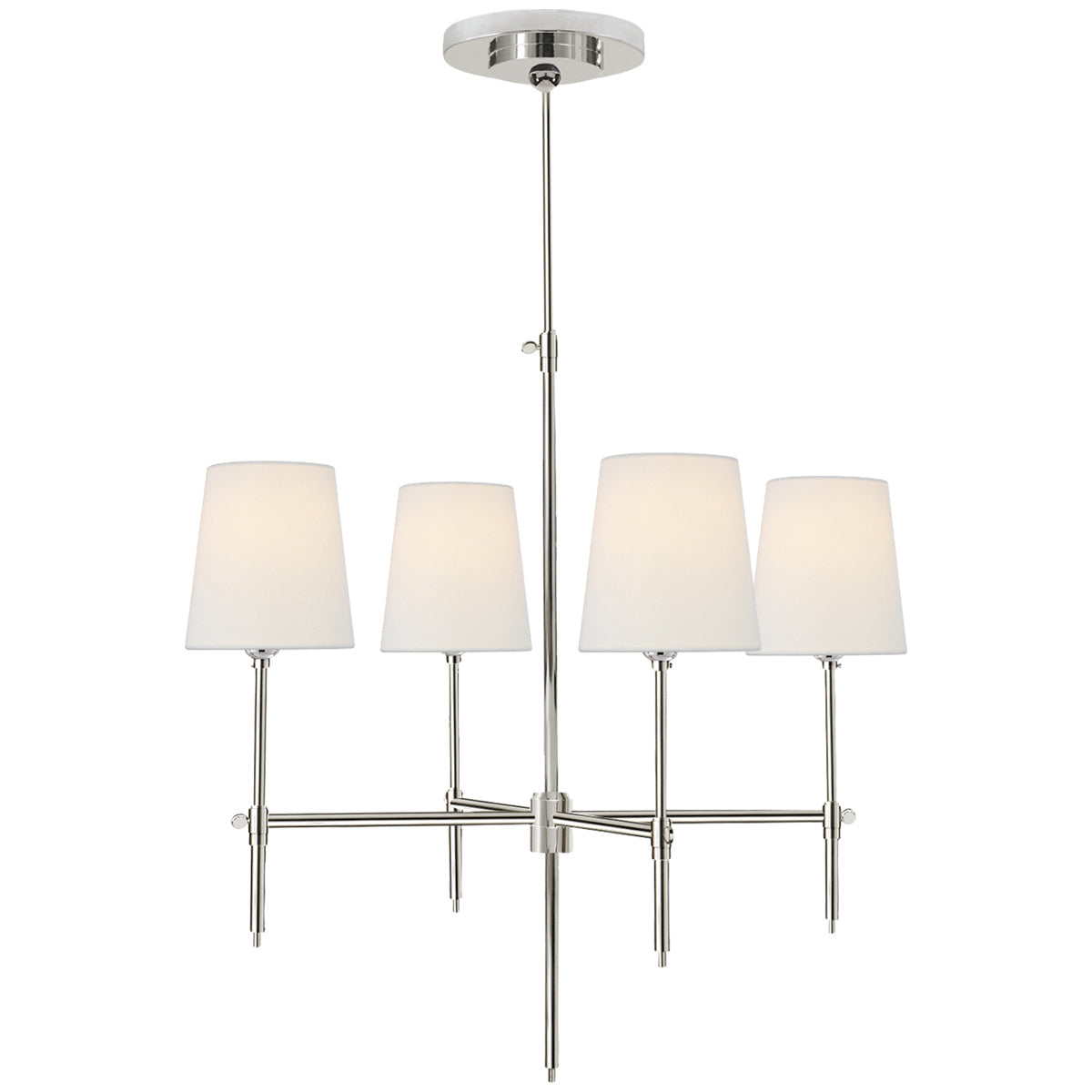 Visual Comfort Bryant Small Chandelier with Linen Shades