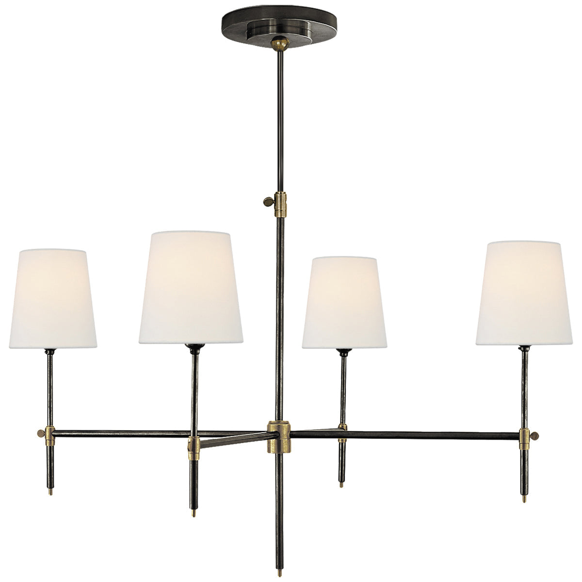 Visual Comfort Bryant Large Chandelier with Linen Shades