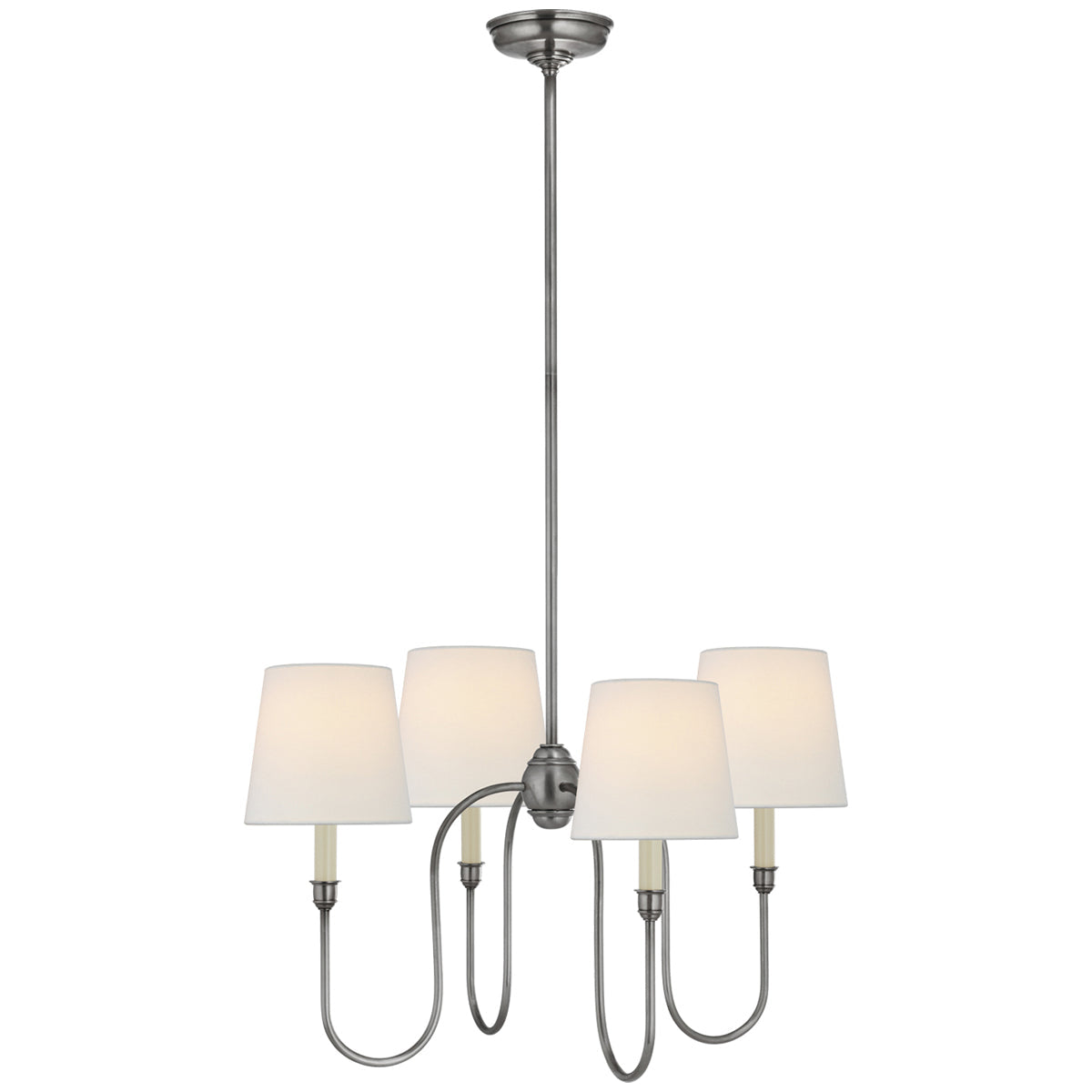 Visual Comfort Vendome Small Chandelier with Linen Shades