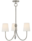 Visual Comfort Reed Small Chandelier with Linen Shades