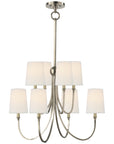 Visual Comfort Reed Large Chandelier with Linen Shades