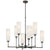 Visual Comfort Ziyi Large Chandelier with Linen Shades