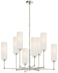 Visual Comfort Ziyi Large Chandelier with Linen Shades