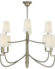 Visual Comfort Farlane Large Chandelier with Linen Shades