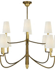 Visual Comfort Farlane Large Chandelier with Linen Shades