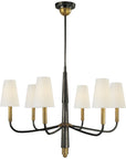 Visual Comfort Farlane Small Chandelier with Linen Shades