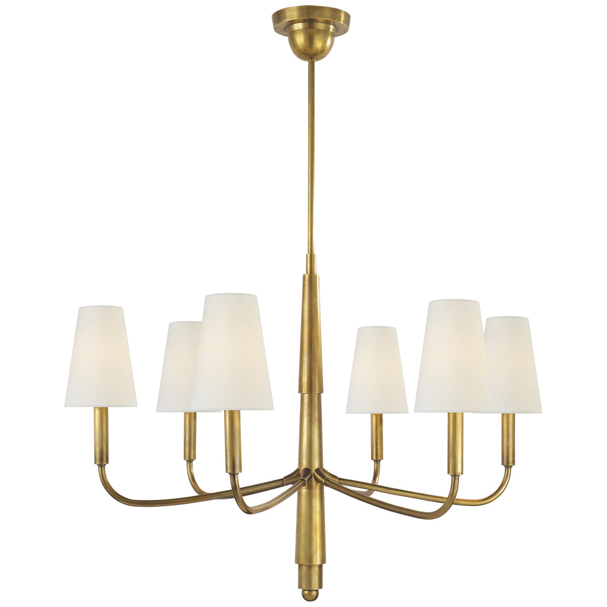 Visual Comfort Farlane Small Chandelier with Linen Shades