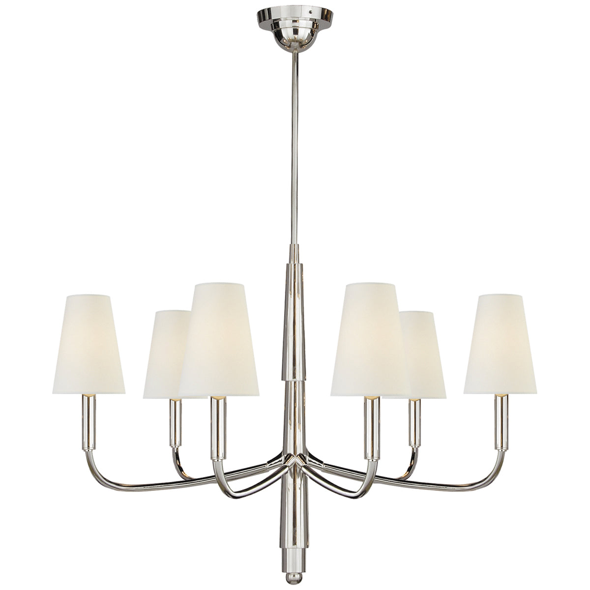 Visual Comfort Farlane Small Chandelier with Linen Shades