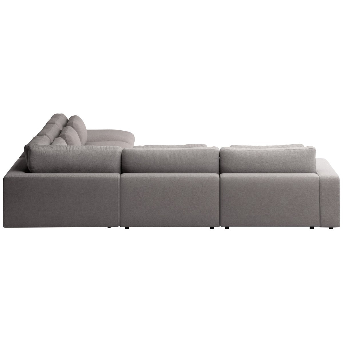 Four Hands Atelier Bloor 5-Piece Pewter RAF Sectional with Ottoman