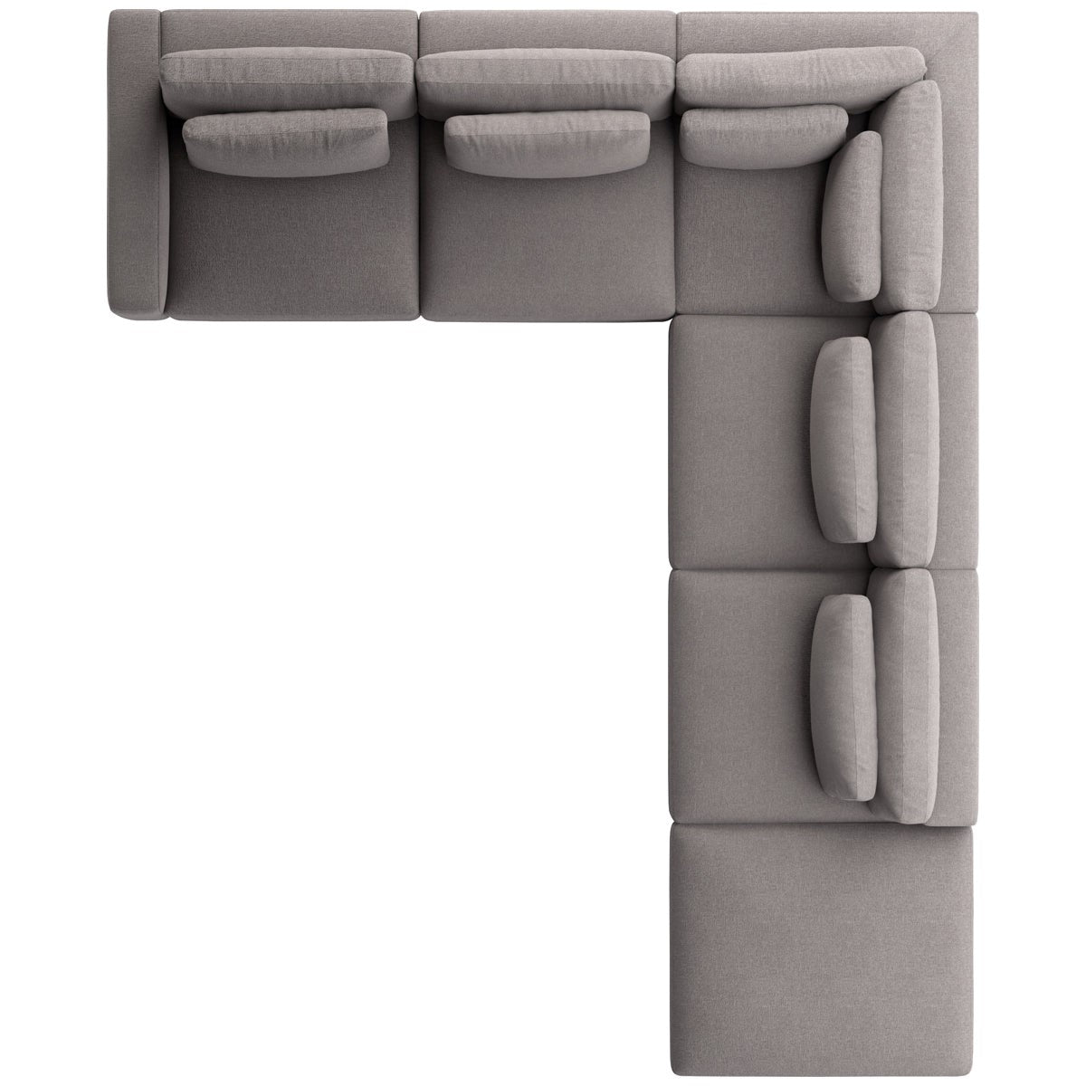 Four Hands Atelier Bloor 5-Piece Pewter RAF Sectional with Ottoman