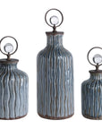 Uttermost Mathias Grey-Blue Bottles, 3-Piece Set