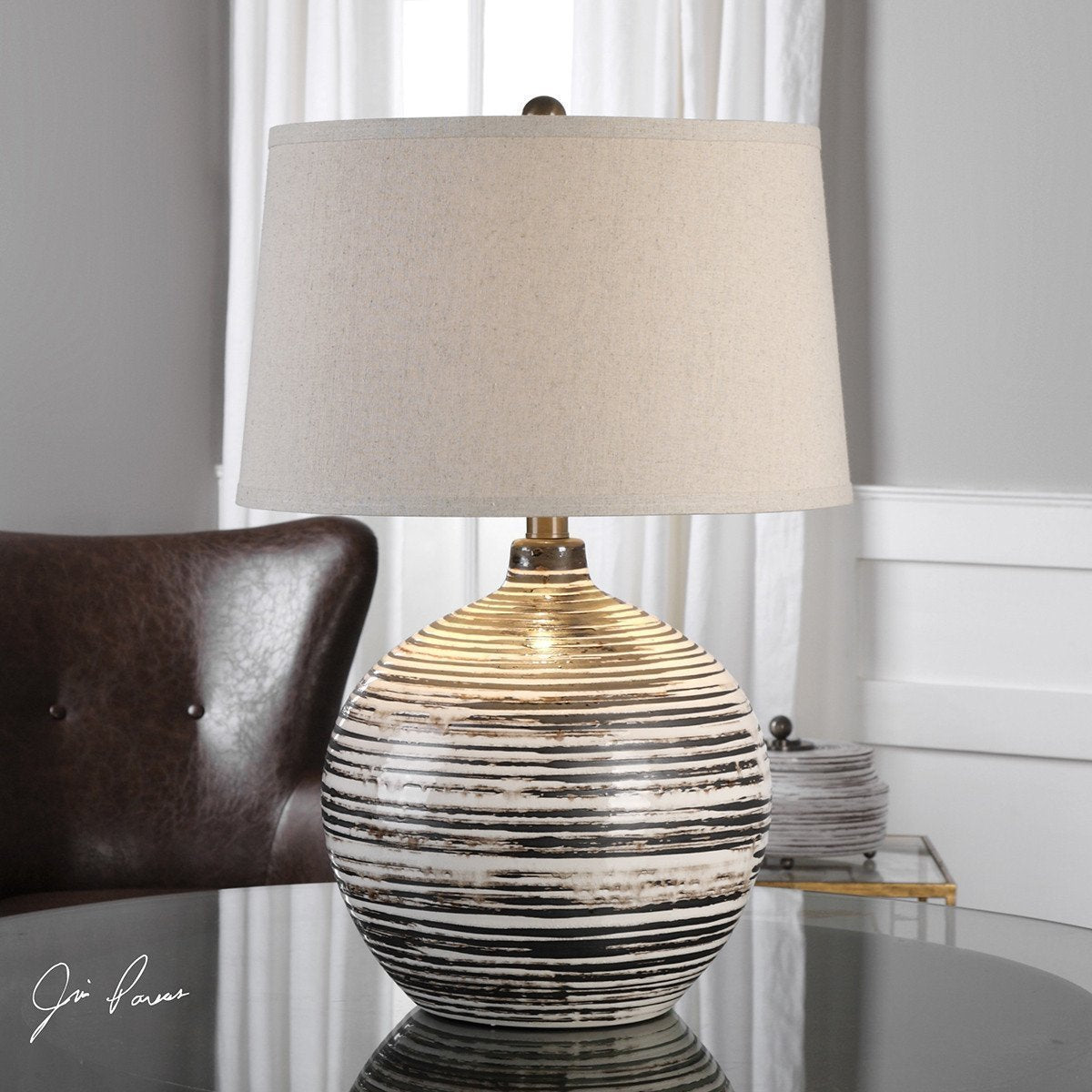 Uttermost Bloxom Mocha Ivory Lamp