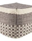 Jaipur Vilano Seaton Geometric Stripes Gray Cream VLA03 Pouf