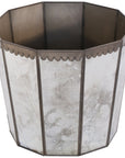 Worlds Away Antique Mirror Hexagonal Wastebasket