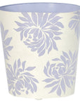 Worlds Away Oval Floral Wastebasket