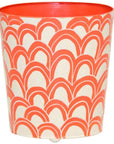 Worlds Away Oval Orange Wastebasket