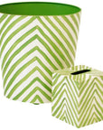 Worlds Away Oval Zebra Wastebasket