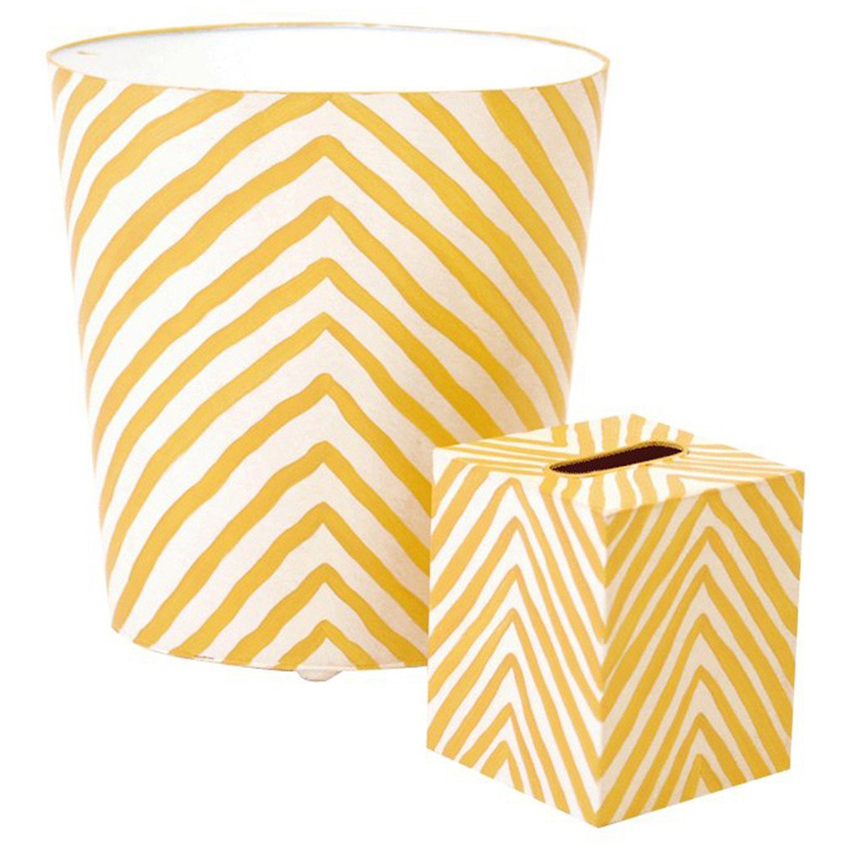 Worlds Away Oval Zebra Wastebasket