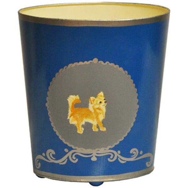 Worlds Away Chihuahua Wastebasket