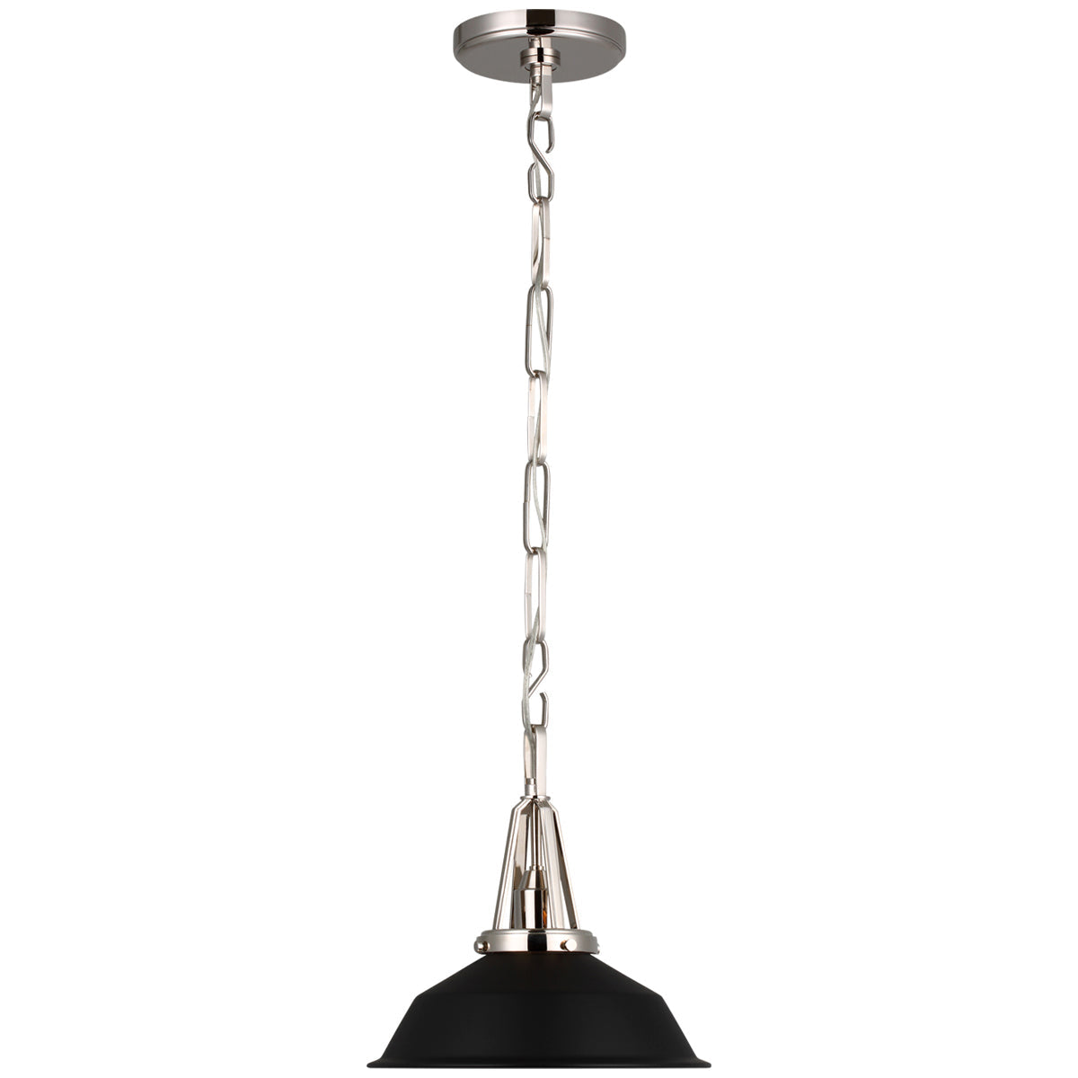 Visual Comfort Layton 10-Inch Pendant with Matte Black Shade