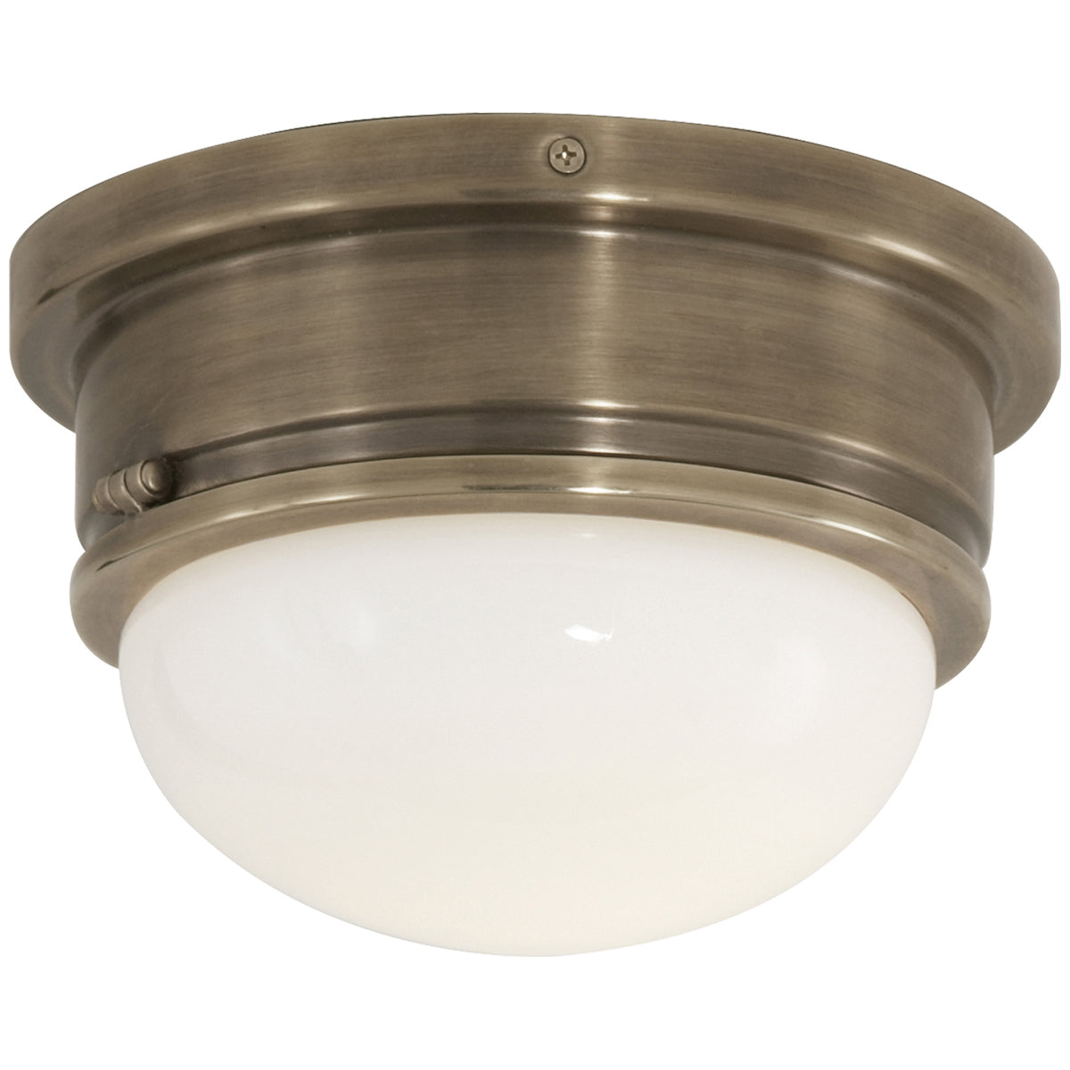 Visual Comfort Marine Medium Flush Mount with White Glass