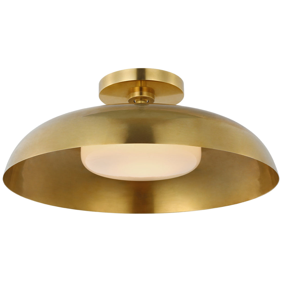 AERIN Mollino LED 16 inch Hand-Rubbed Antique Brass Semi-Flush Mount  Ceiling Light